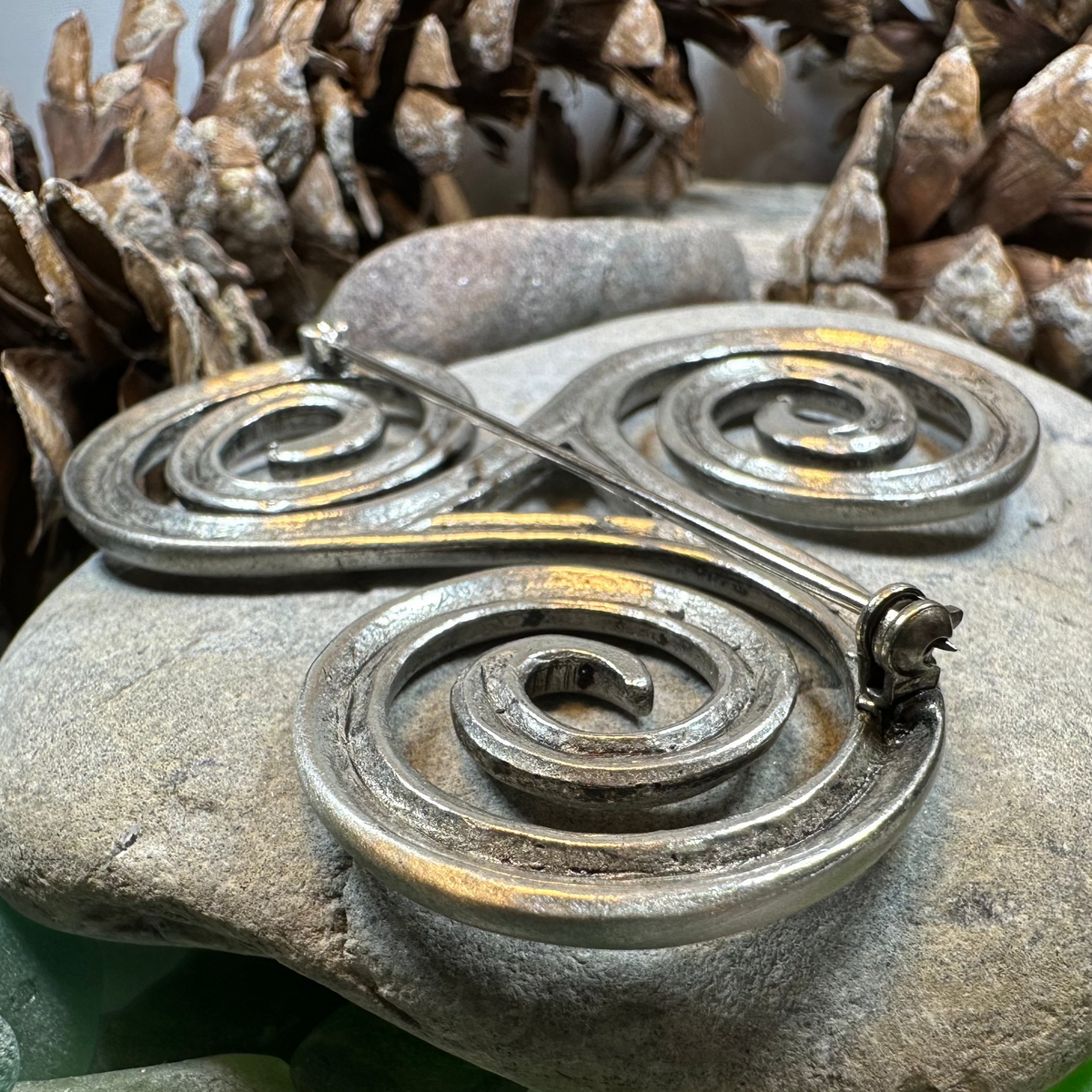 Vesunna Large Celtic Spiral Brooch in Pewter | | Wiccan Center