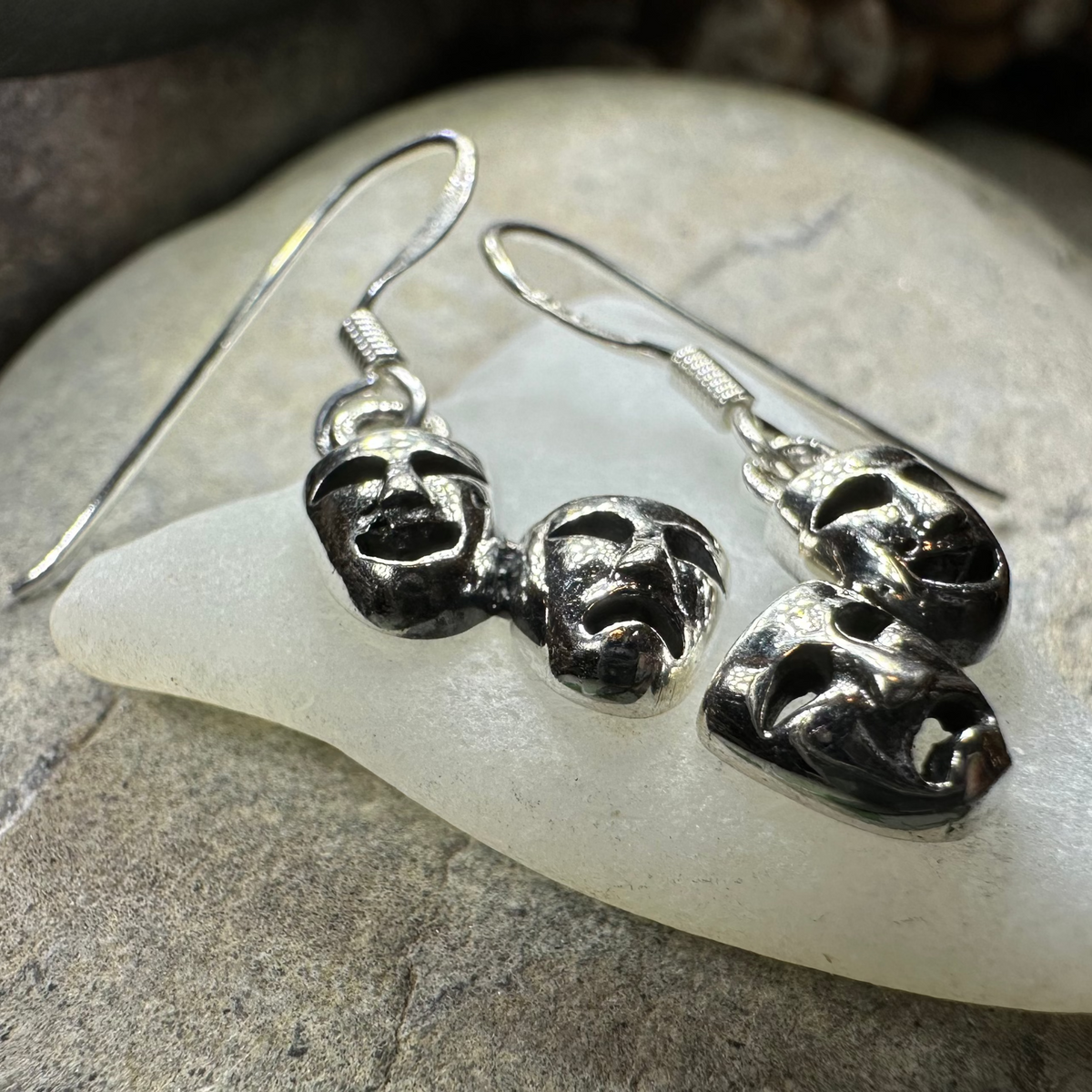 Theater Mask Earrings | Dangle Earrings | Wiccan Center