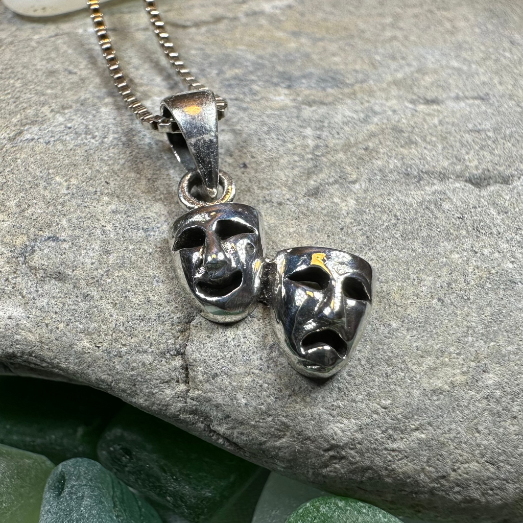 Theater Mask Necklace | Pendant | Wiccan Center
