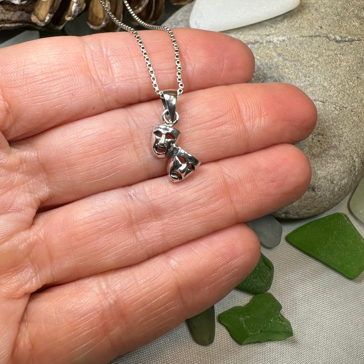 Theater Mask Necklace | Pendant | Wiccan Center