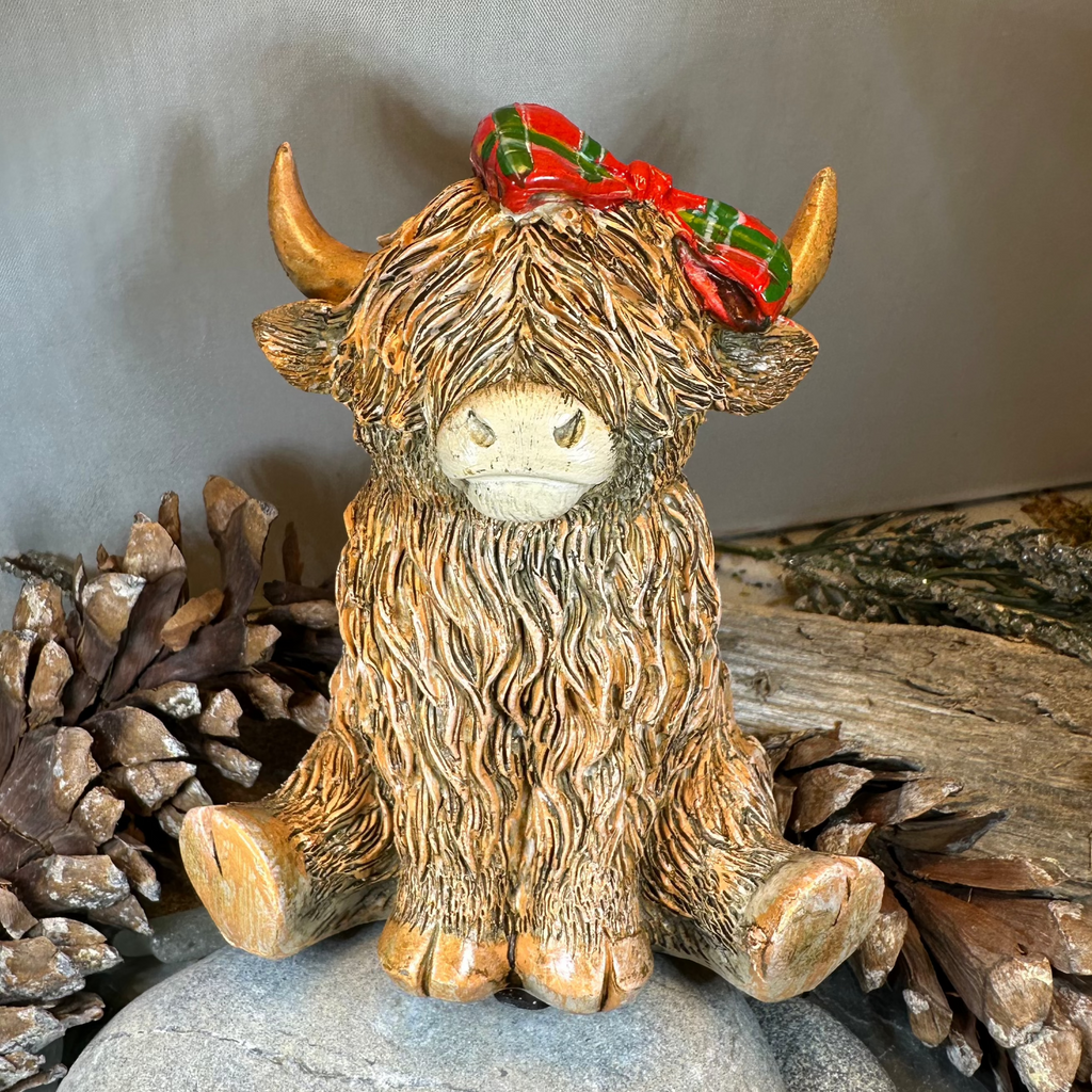 Tartan Princess Scottish Highland Cow Figurine | Gifts | Wiccan Center
