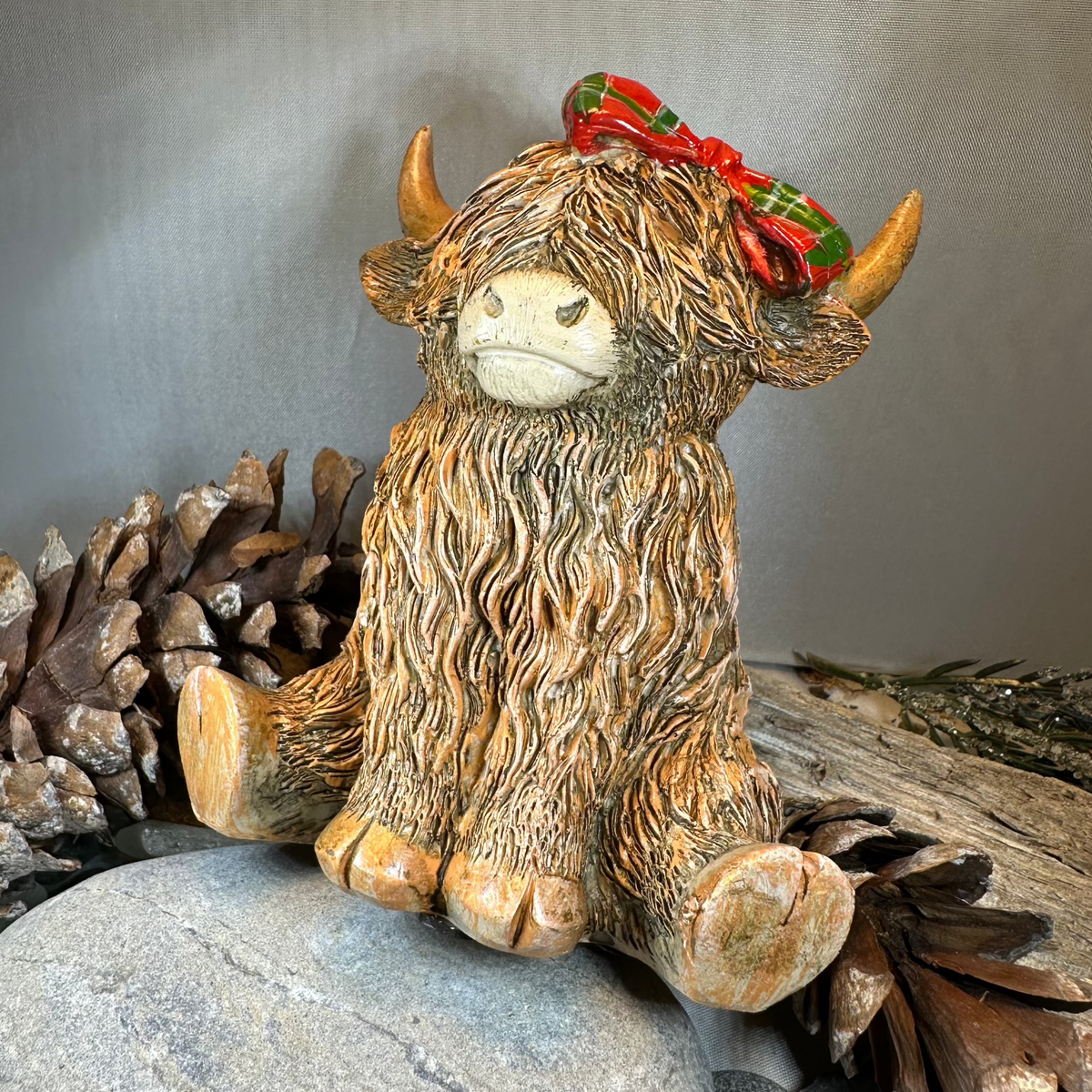Tartan Princess Scottish Highland Cow Figurine | Gifts | Wiccan Center