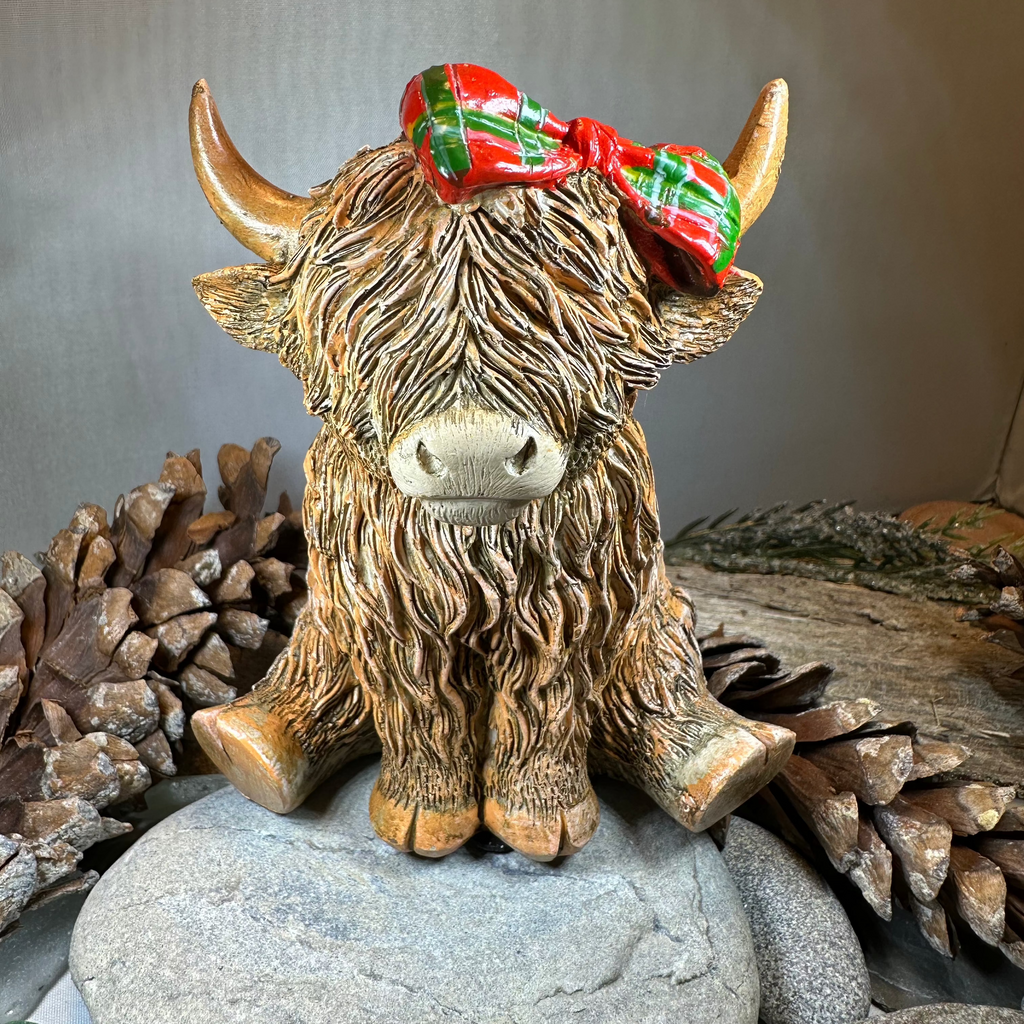 Tartan Princess Scottish Highland Cow Figurine | Gifts | Wiccan Center