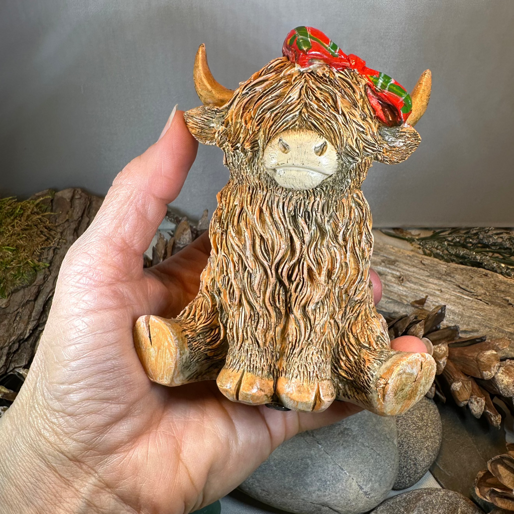 Tartan Princess Scottish Highland Cow Figurine | Gifts | Wiccan Center