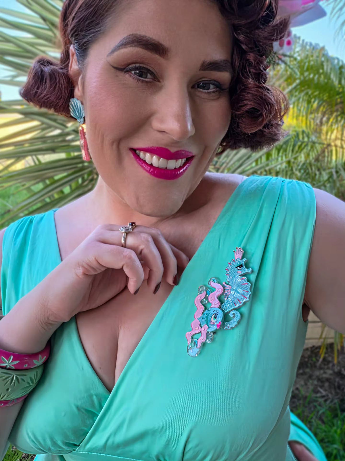 Starla the Seahorse Siren Brooch by Miss Fluff x Lipstick & Chrome | Brooches & Lapel Pins | Wiccan Center