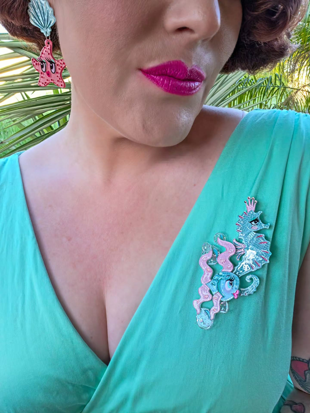 Starla the Seahorse Siren Brooch by Miss Fluff x Lipstick & Chrome | Brooches & Lapel Pins | Wiccan Center