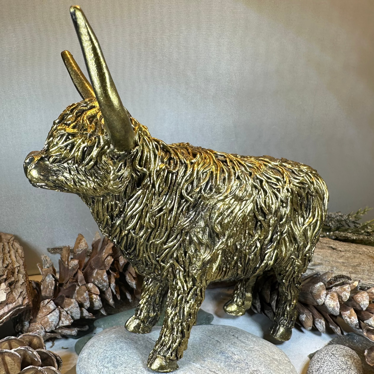 Large Golden Highland Cow Figurine | Gifts | Wiccan Center