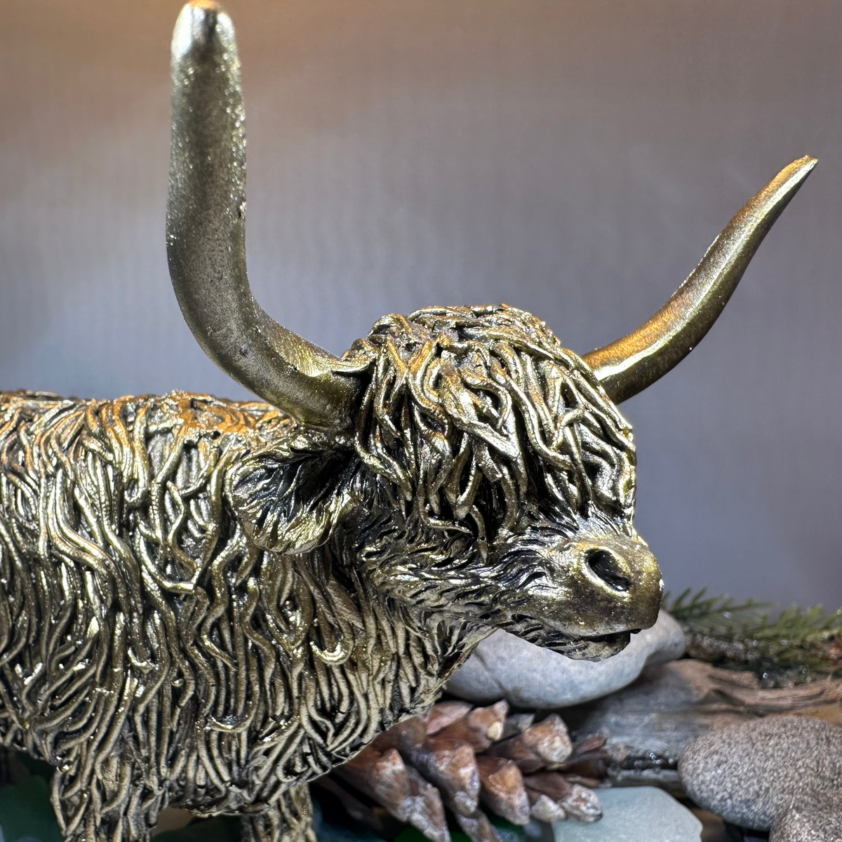 Large Golden Highland Cow Figurine | Gifts | Wiccan Center