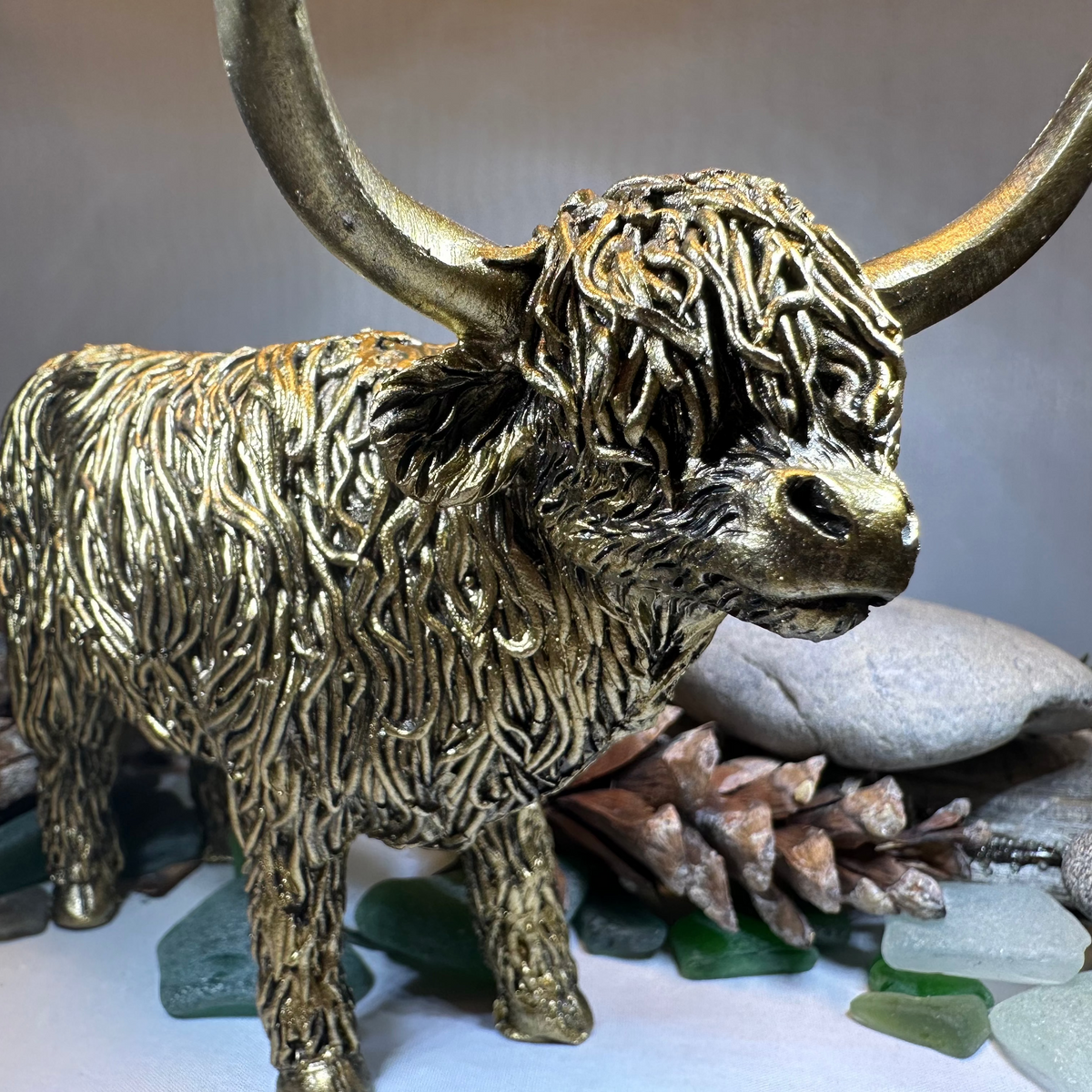 Large Golden Highland Cow Figurine | Gifts | Wiccan Center