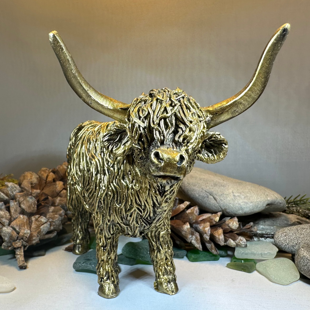 Large Golden Highland Cow Figurine | Gifts | Wiccan Center