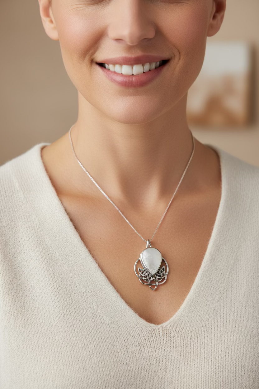 Tobermory Celtic Knot Necklace in Sterling Silver | Pendant | Wiccan Center