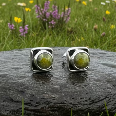 Connemara Marble Irish Valley Post Earrings | Post Earrings | Wiccan Center