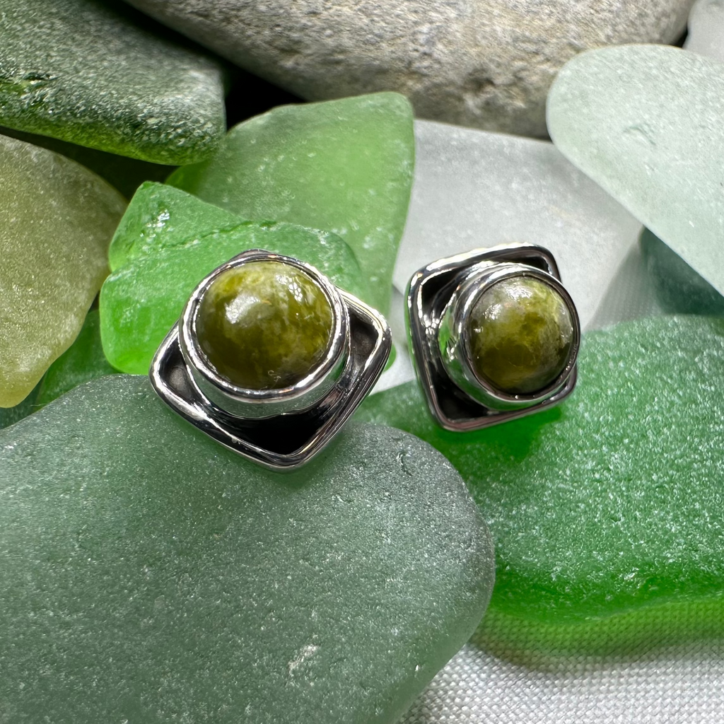 Connemara Marble Irish Valley Post Earrings | Post Earrings | Wiccan Center