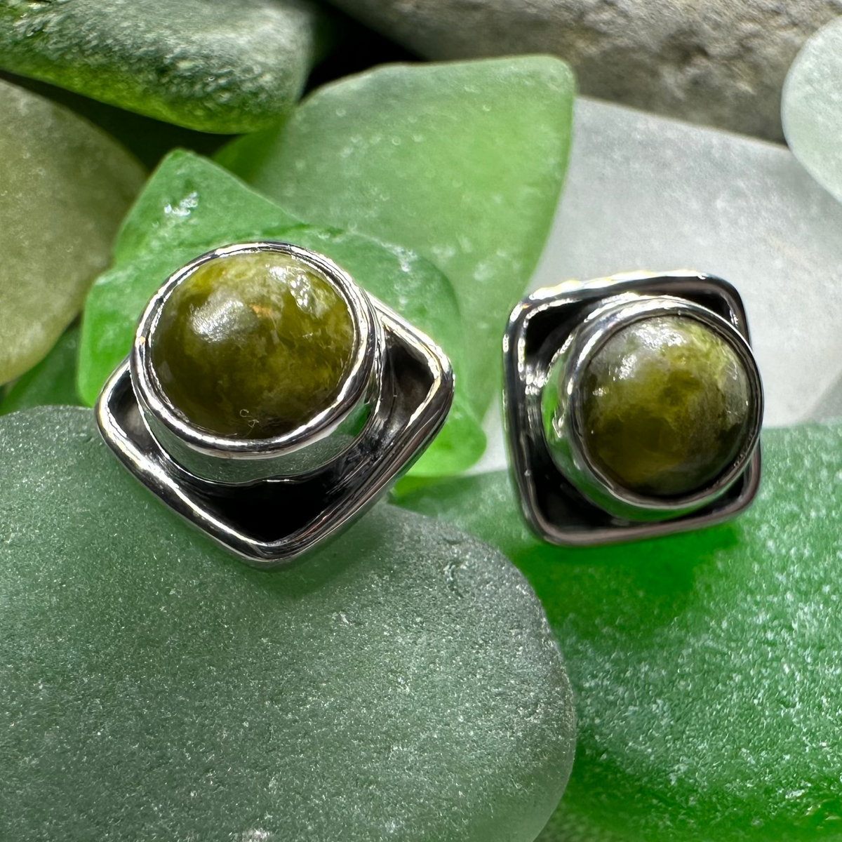 Connemara Marble Irish Valley Post Earrings | Post Earrings | Wiccan Center