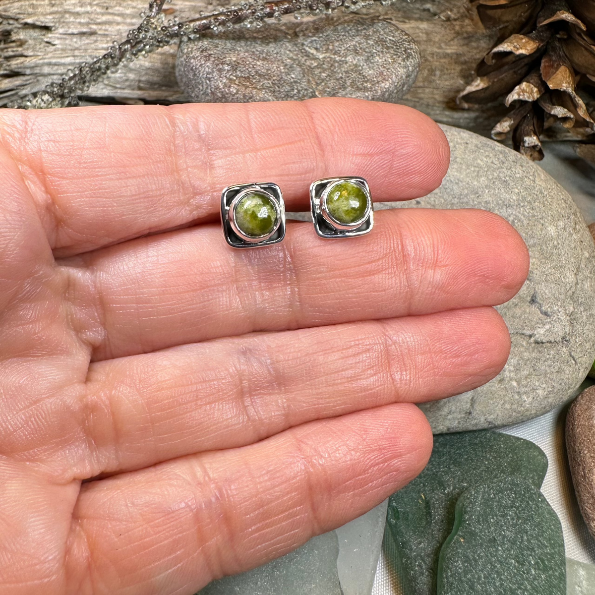 Connemara Marble Irish Valley Post Earrings | Post Earrings | Wiccan Center