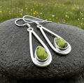 Connemara Marble Irish Sliabh Earrings in Sterling Silver | Dangle Earrings | Wiccan Center