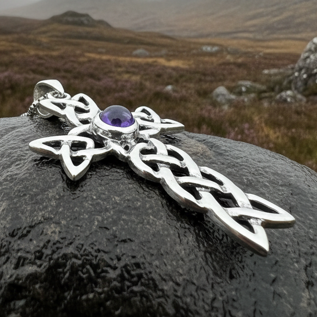 Kathleen Celtic Cross Necklace in Sterling Silver | Pendant | Wiccan Center