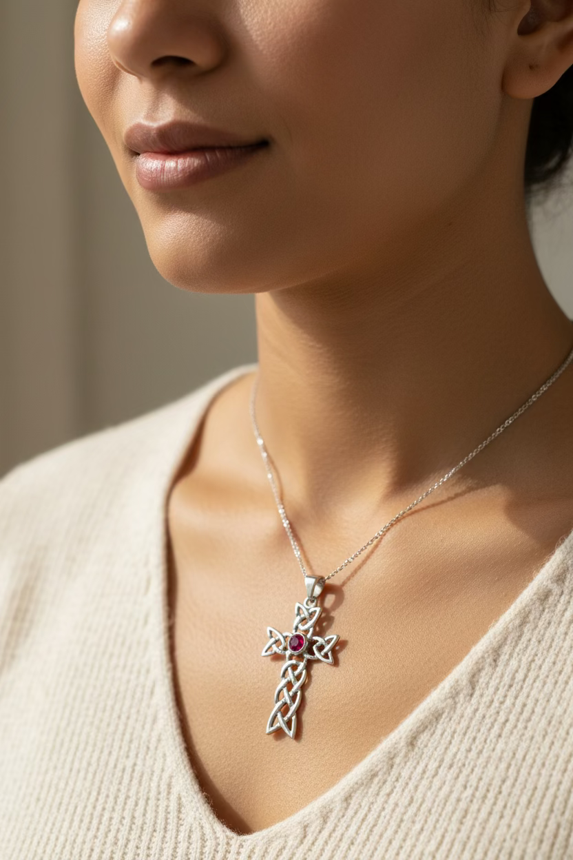 Kathleen Celtic Cross Necklace in Sterling Silver | Pendant | Wiccan Center