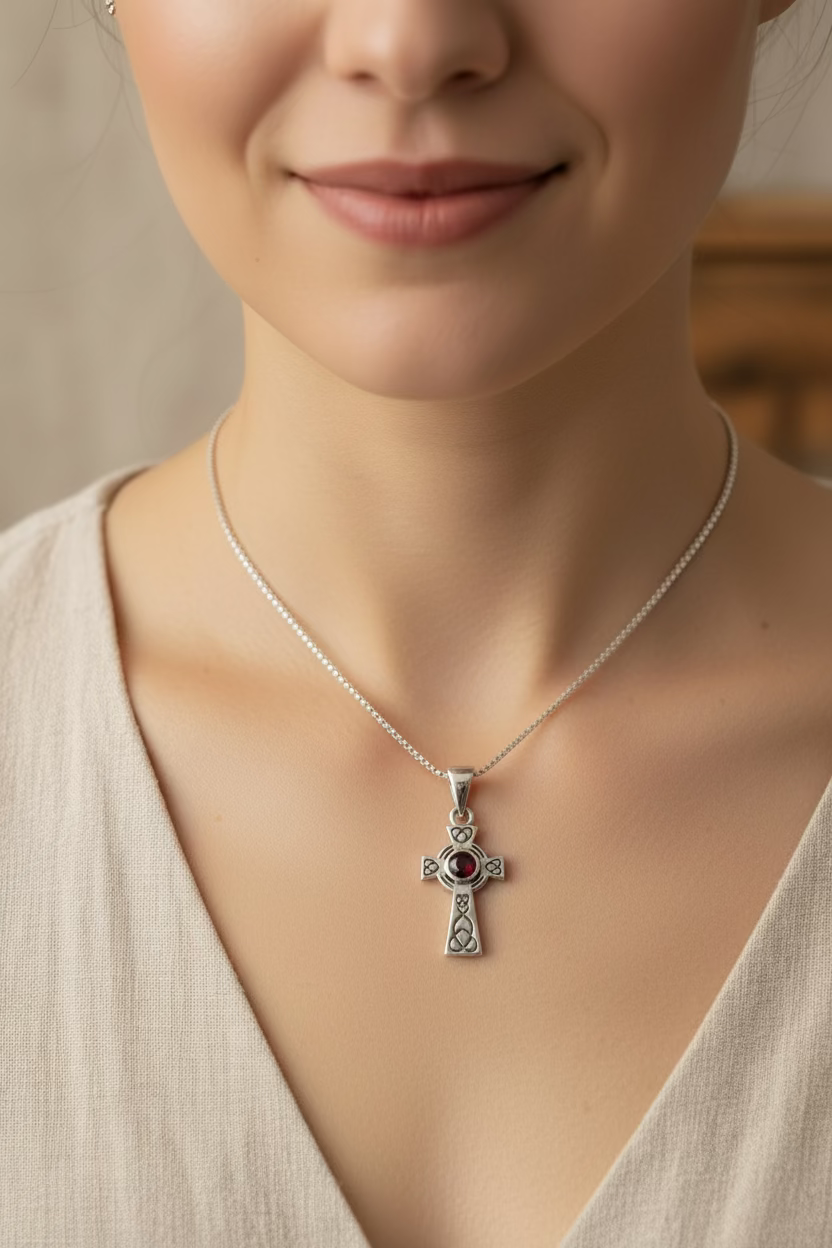 Cecilia Celtic Cross Necklace in Sterling Silver | Pendant | Wiccan Center