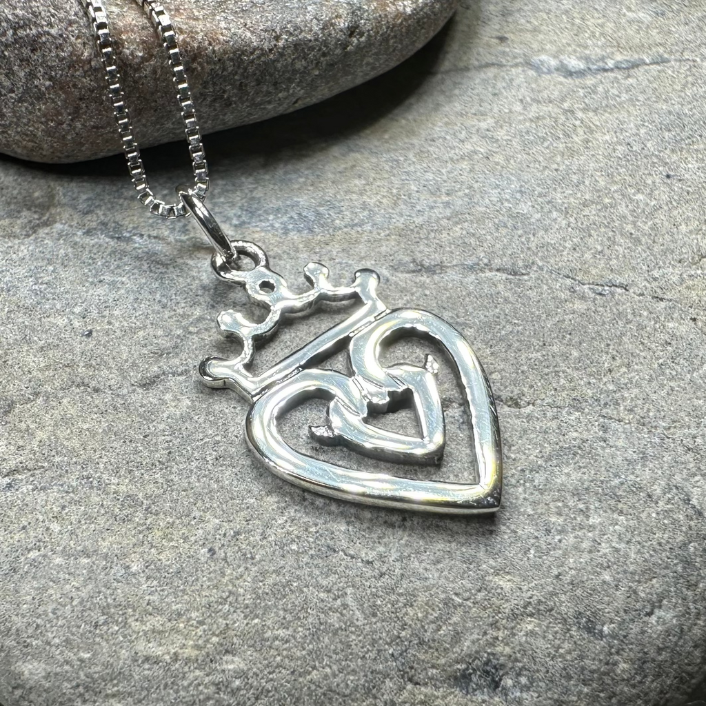 Highland Heart Scottish Luckenbooth Necklace in Sterling Silver | Pendant | Wiccan Center