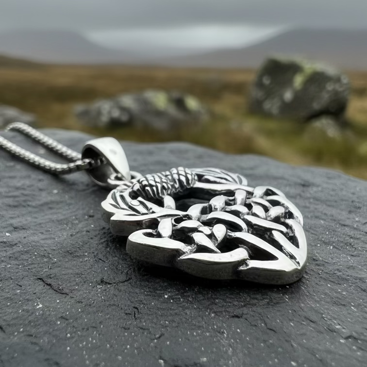 Holyrood Scottish Thistle Necklace in Sterling Silver | Pendant | Wiccan Center