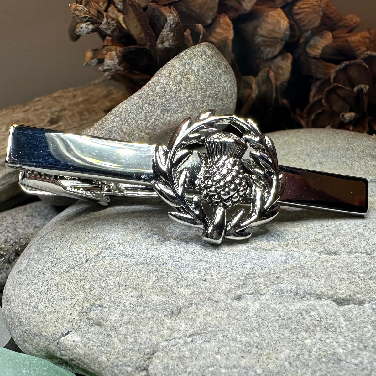 Classic Scottish Thistle Tie Bar for Men | Tie Bar | Wiccan Center