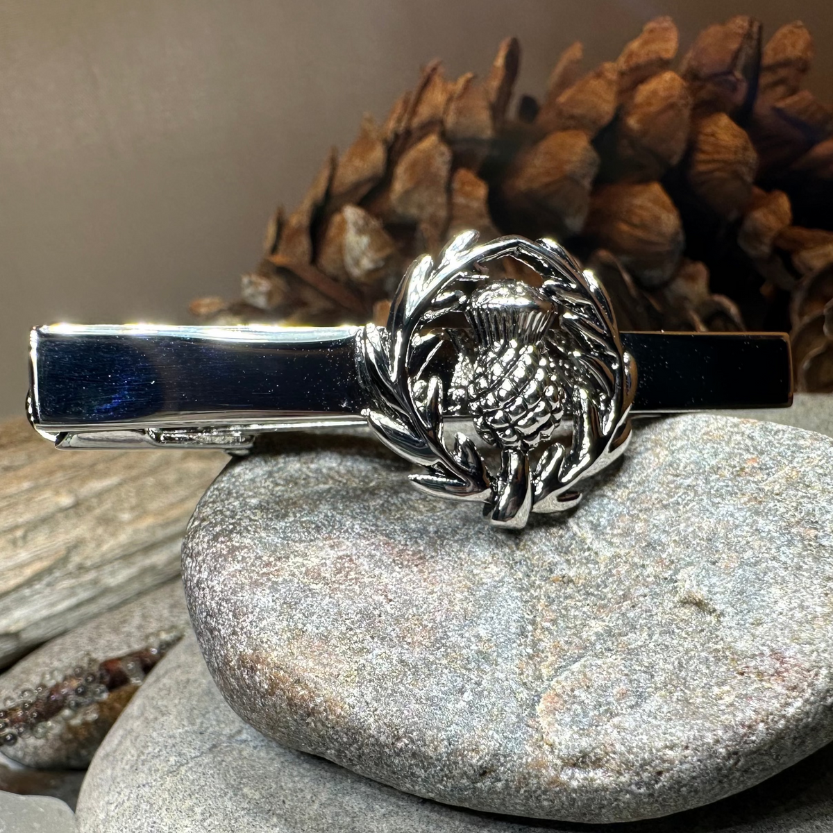 Classic Scottish Thistle Tie Bar for Men | Tie Bar | Wiccan Center