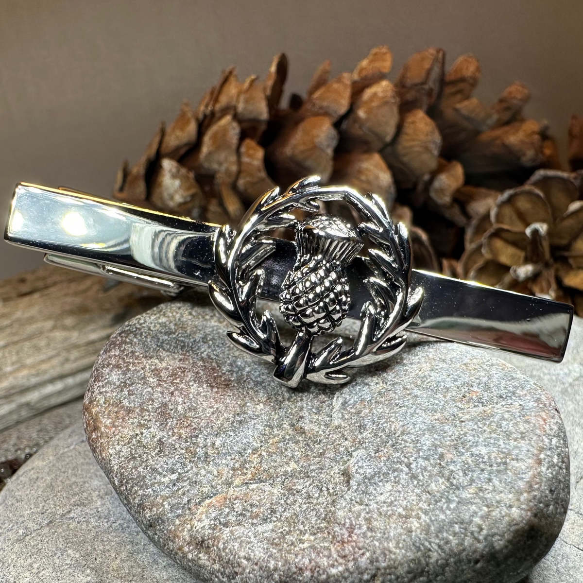Classic Scottish Thistle Tie Bar for Men | Tie Bar | Wiccan Center
