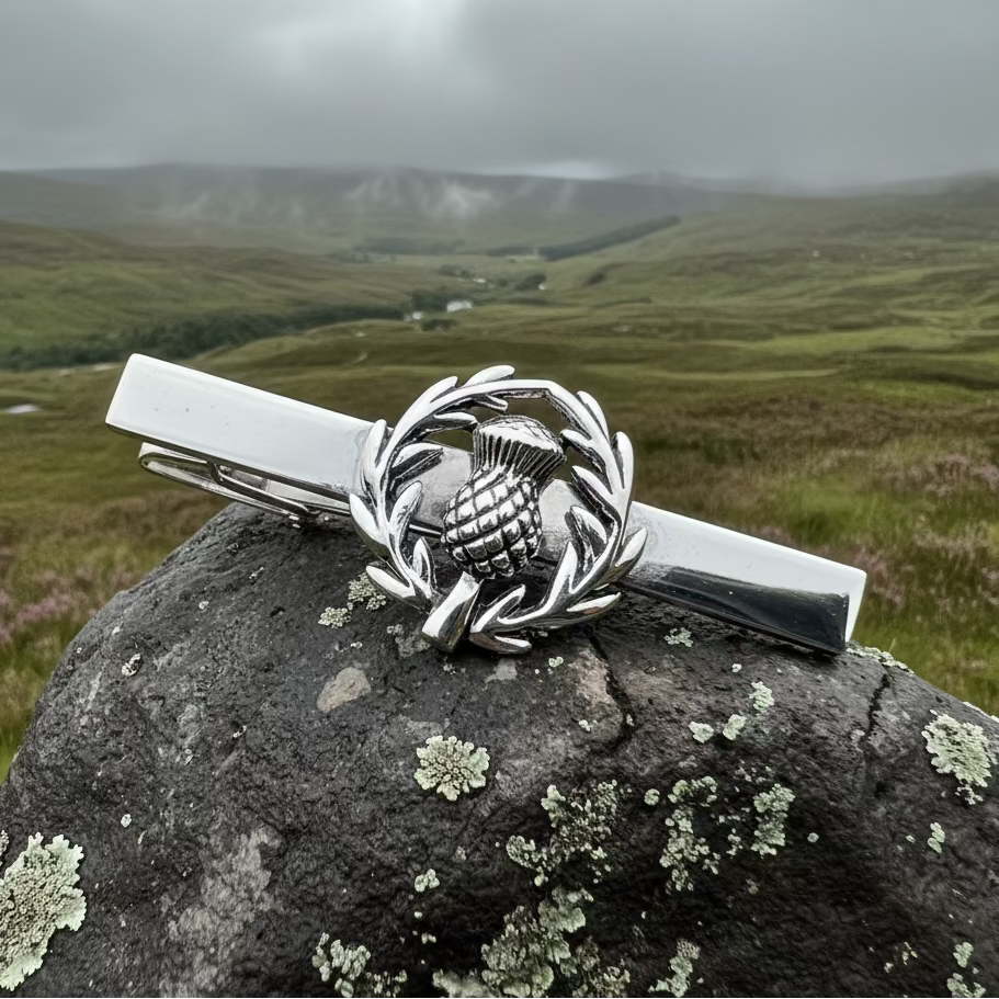 Classic Scottish Thistle Tie Bar for Men | Tie Bar | Wiccan Center
