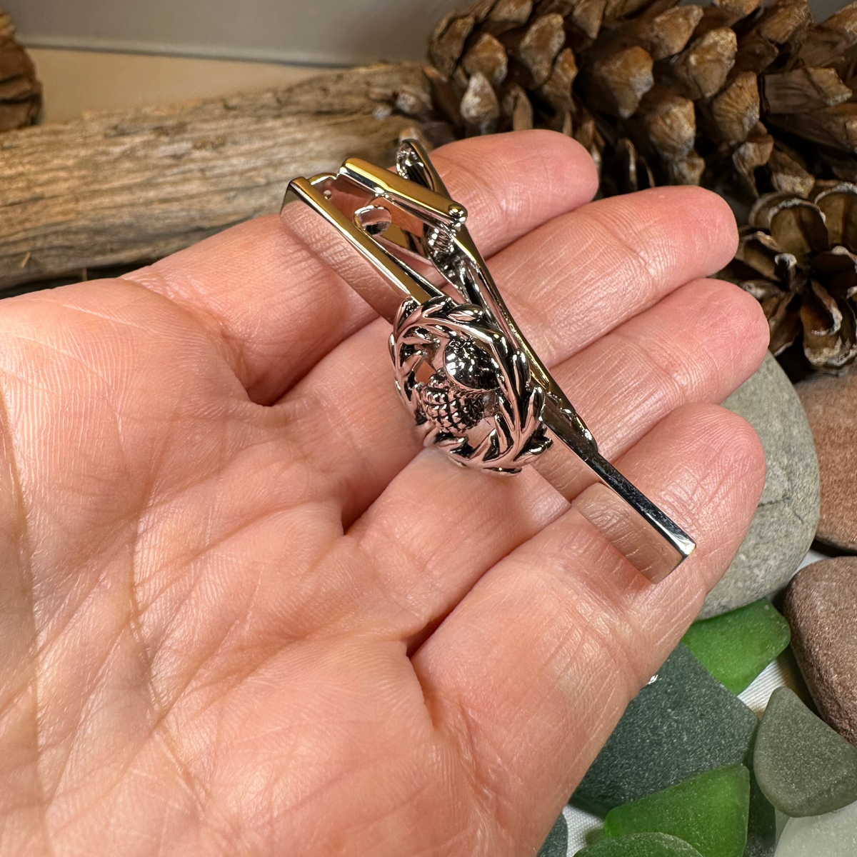 Classic Scottish Thistle Tie Bar for Men | Tie Bar | Wiccan Center