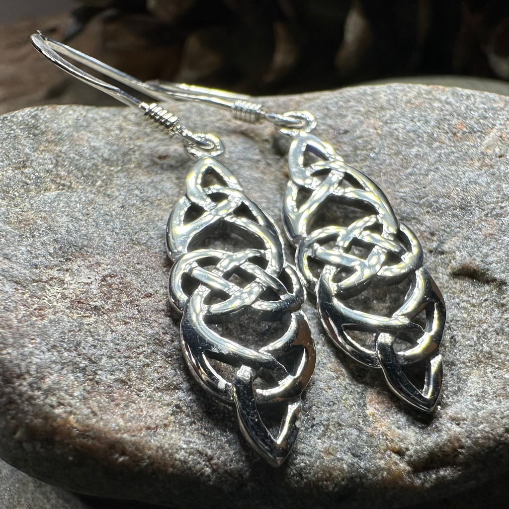 Norine Celtic Knot Earrings in Sterling Silver | Dangle Earrings | Wiccan Center
