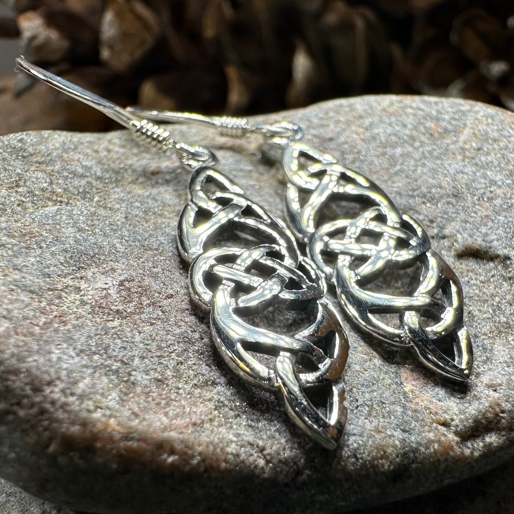 Norine Celtic Knot Earrings in Sterling Silver | Dangle Earrings | Wiccan Center
