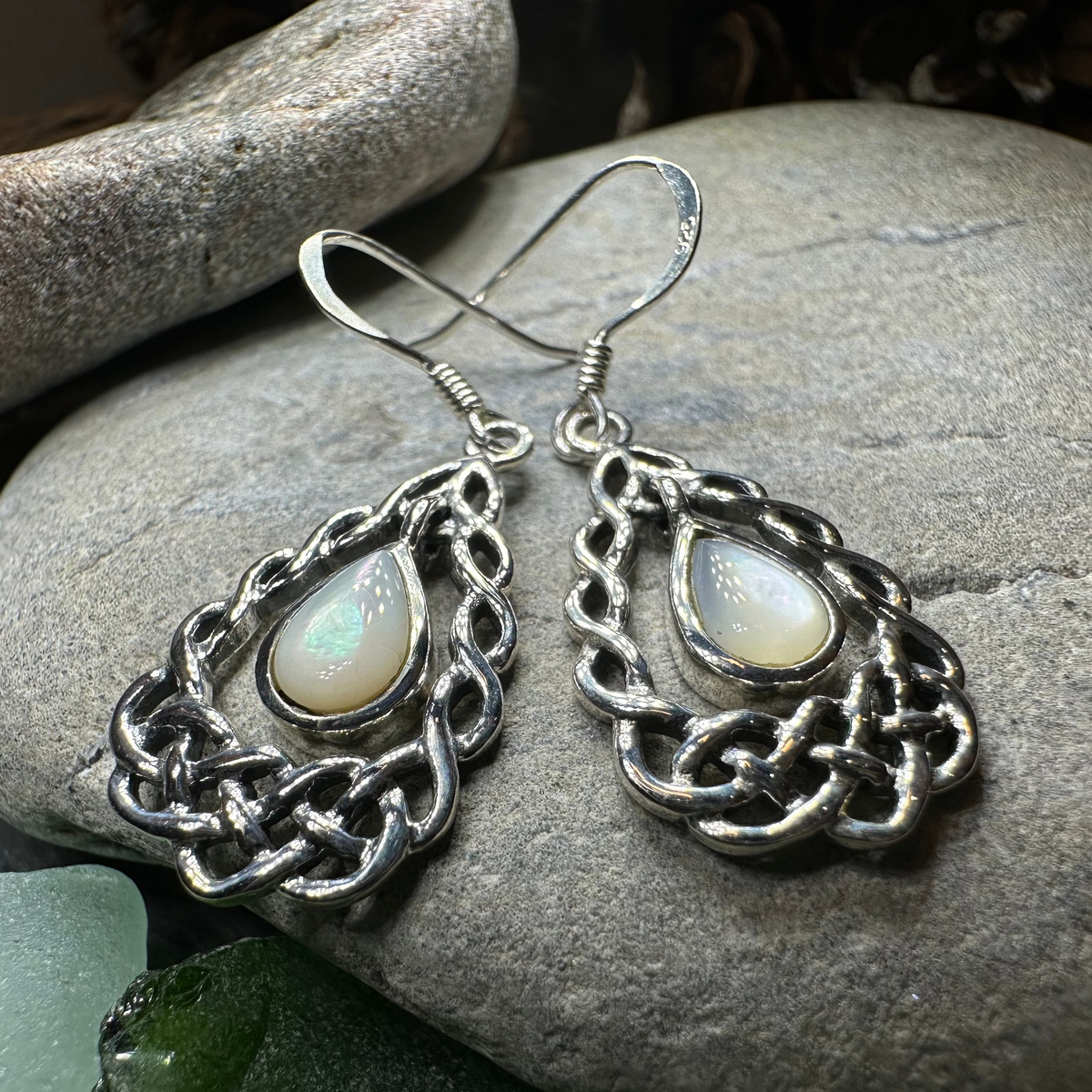 Lucretia Celtic Knot Earrings in Sterling Silver | Dangle Earrings | Wiccan Center