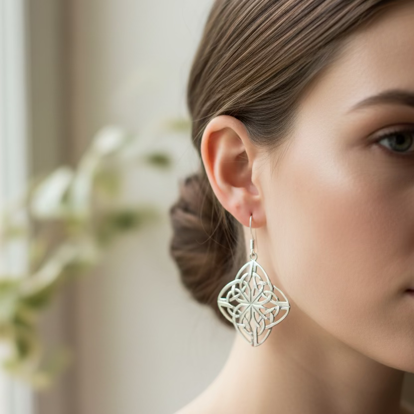 Sandra Celtic Knot Earrings in Sterling Silver
