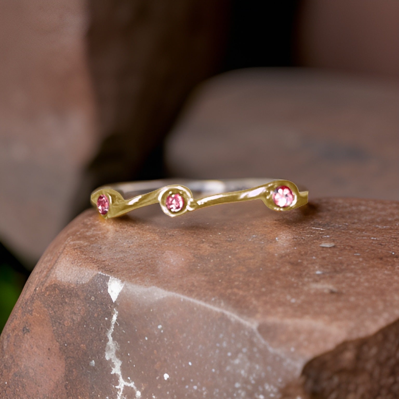Pink Tourmaline Birthstone Stacker Ring | Rings | Wiccan Center