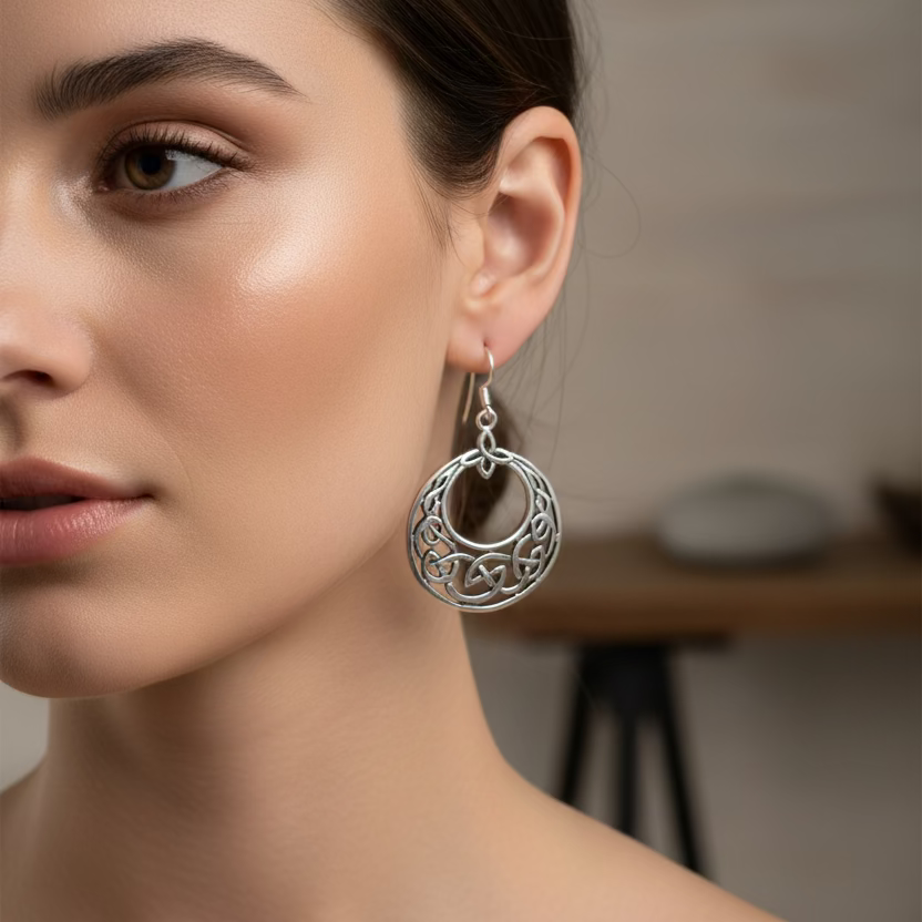 Minerva Celtic Knot Earrings in Sterling Silver