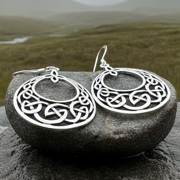 Minerva Celtic Knot Earrings in Sterling Silver