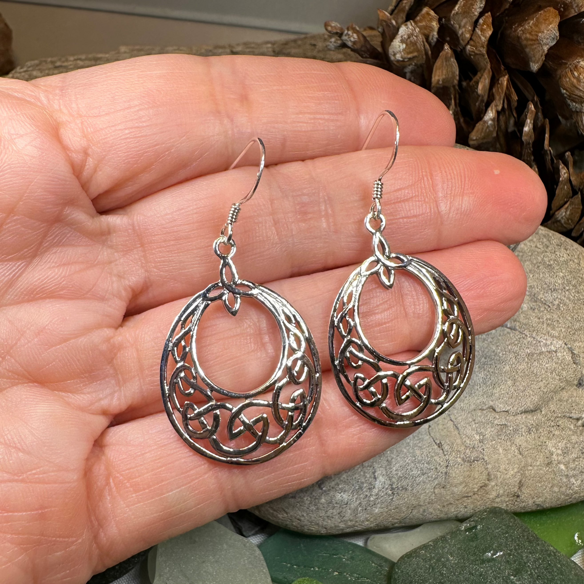 Minerva Celtic Knot Earrings in Sterling Silver
