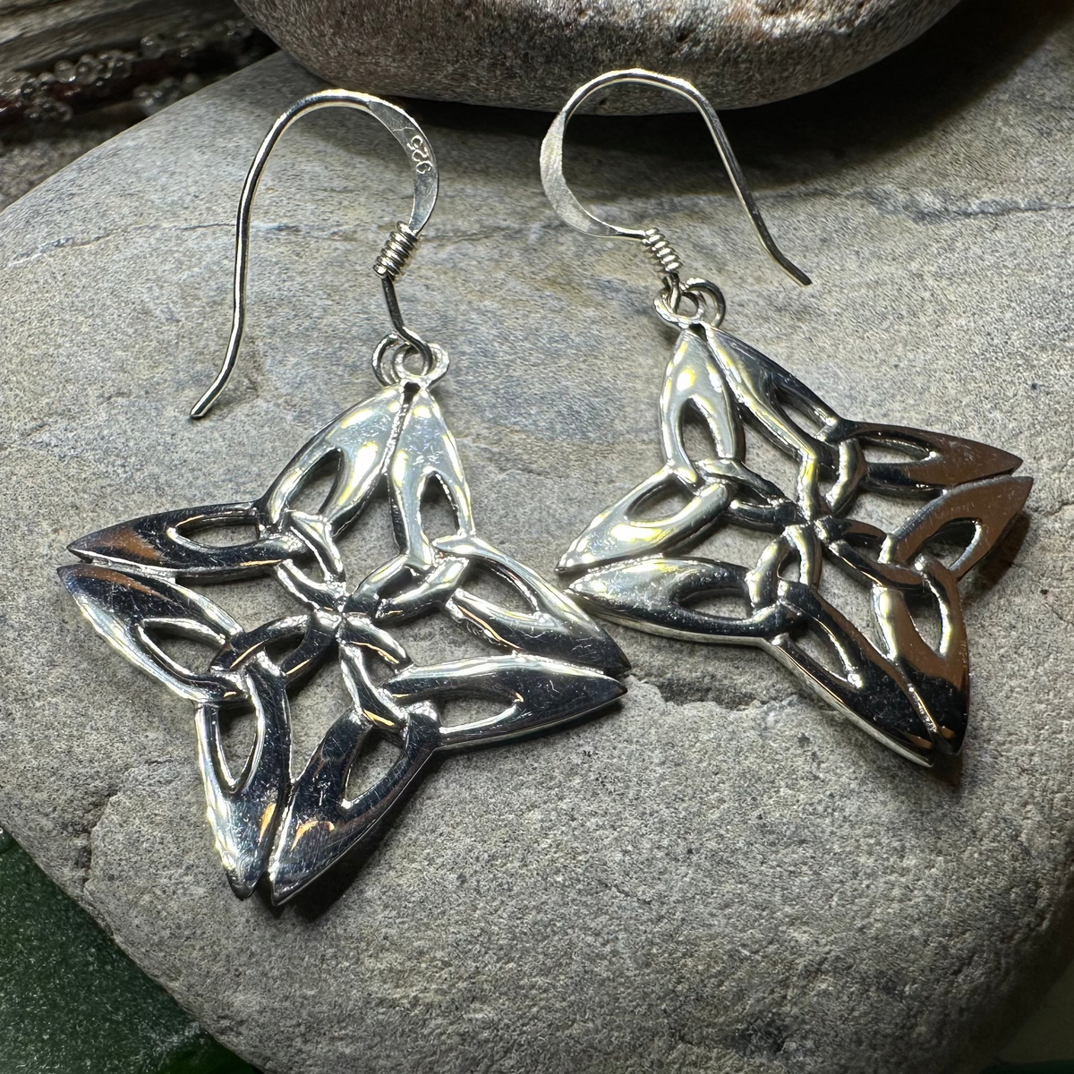 Nymah Celtic Trinity Knot Earrings in Sterling Silver