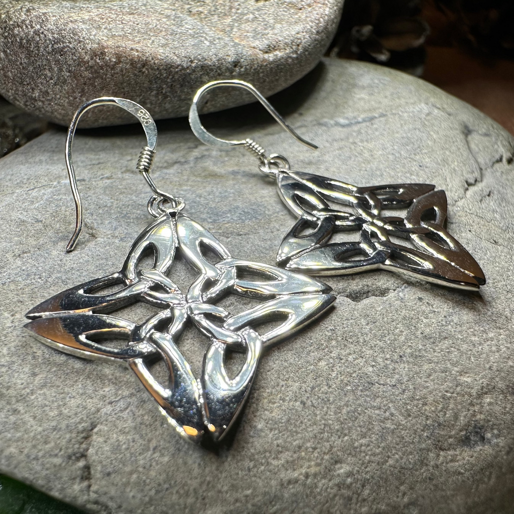 Nymah Celtic Trinity Knot Earrings in Sterling Silver