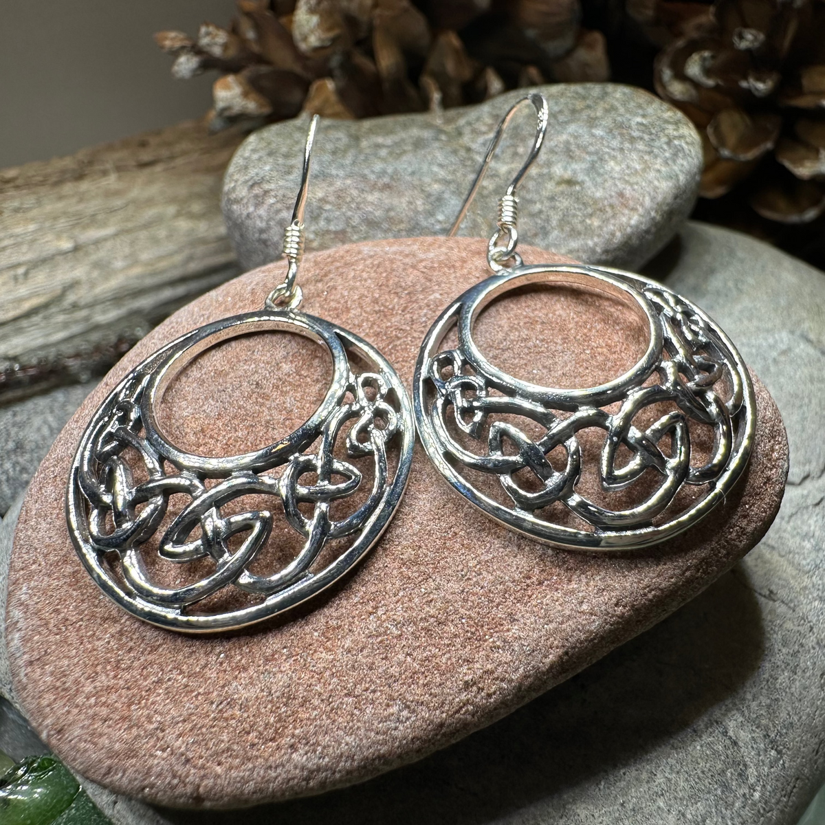 Evanora Celtic Knot Earrings in Sterling Silver | Dangle Earrings | Wiccan Center