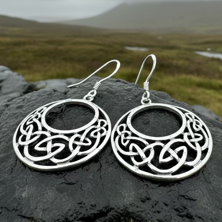 Evanora Celtic Knot Earrings in Sterling Silver | Dangle Earrings | Wiccan Center