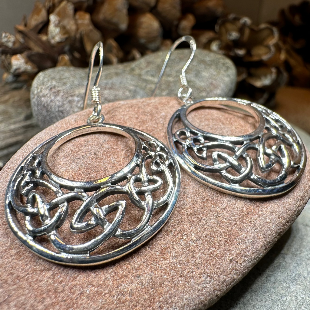 Evanora Celtic Knot Earrings in Sterling Silver | Dangle Earrings | Wiccan Center