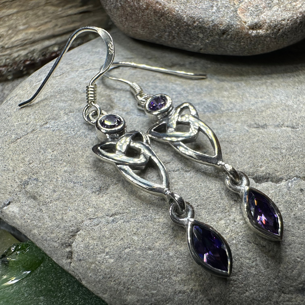 Holyrood Celtic Knot Earrings in Sterling Silver | Dangle Earrings | Wiccan Center