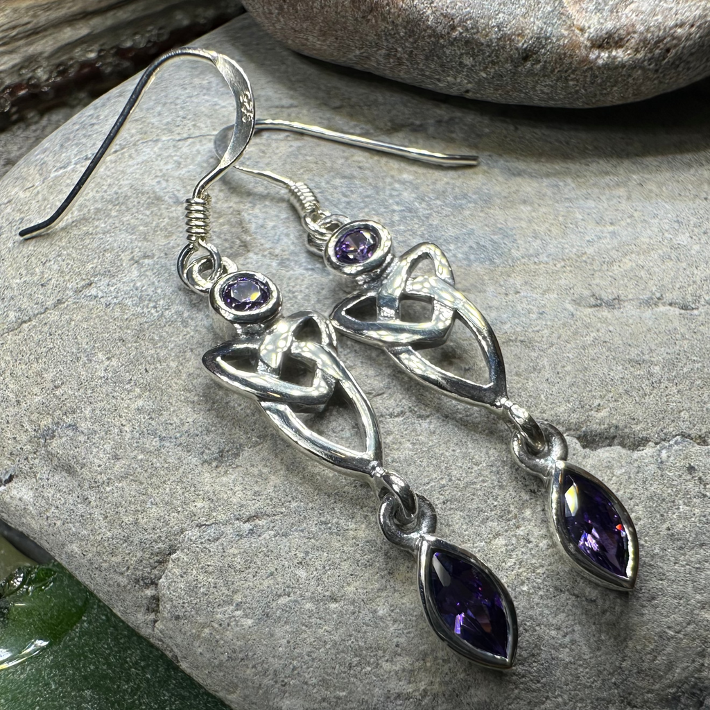 Holyrood Celtic Knot Earrings in Sterling Silver | Dangle Earrings | Wiccan Center