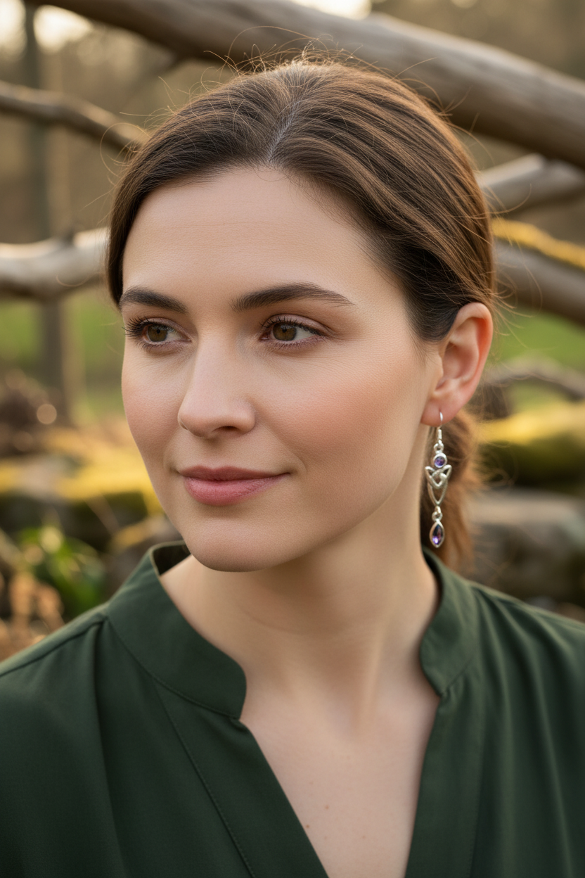 Holyrood Celtic Knot Earrings in Sterling Silver | Dangle Earrings | Wiccan Center
