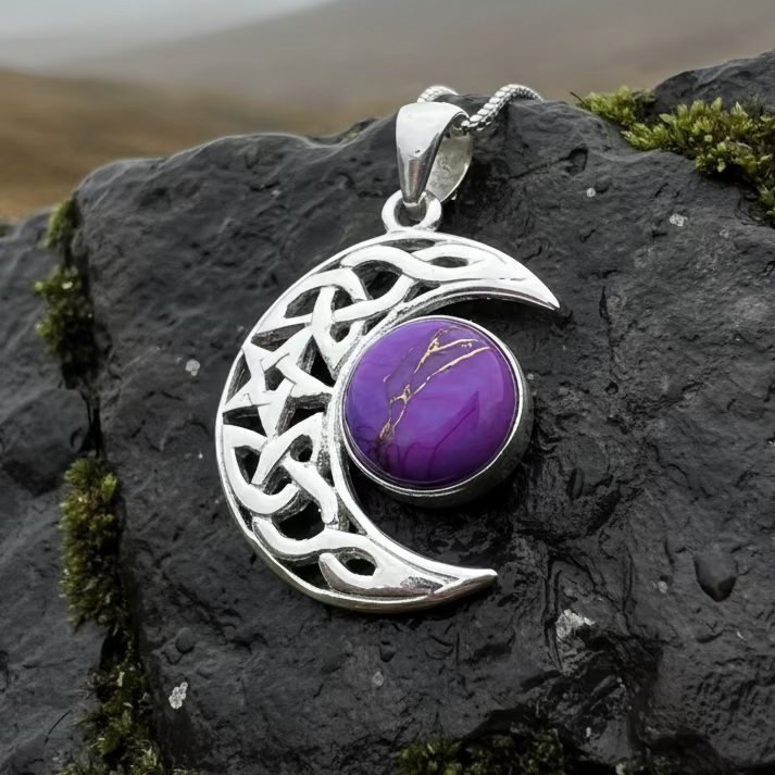 Midnight Celtic Moon Necklace | Pendant | Wiccan Center