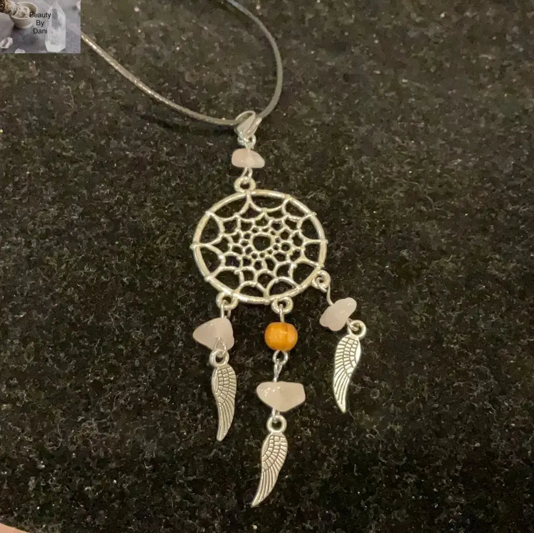 Rose Quartz Dreamcatcher Necklace | Necklace | Wiccan Center
