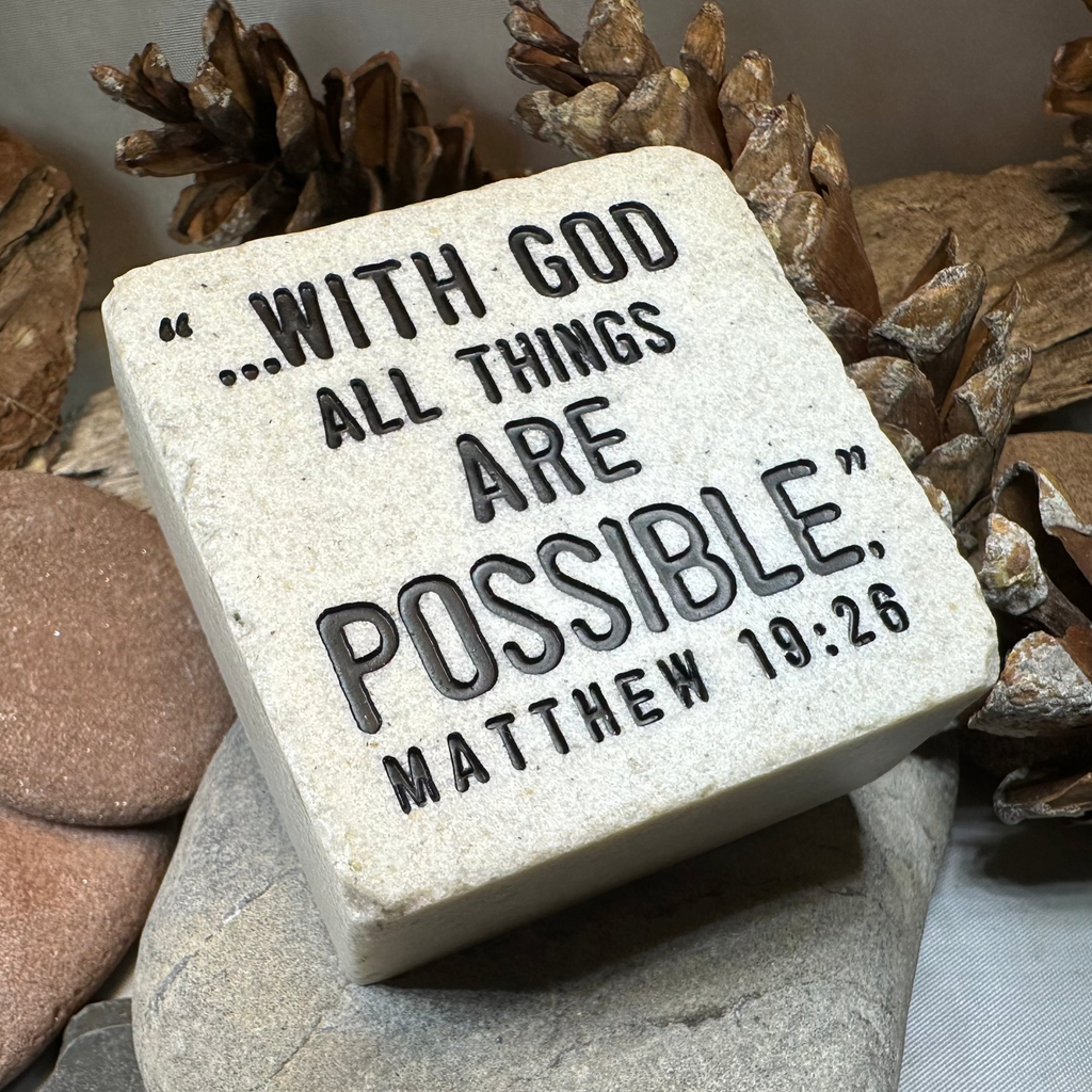 With God Bible Quote Standing Stone | Gifts | Wiccan Center