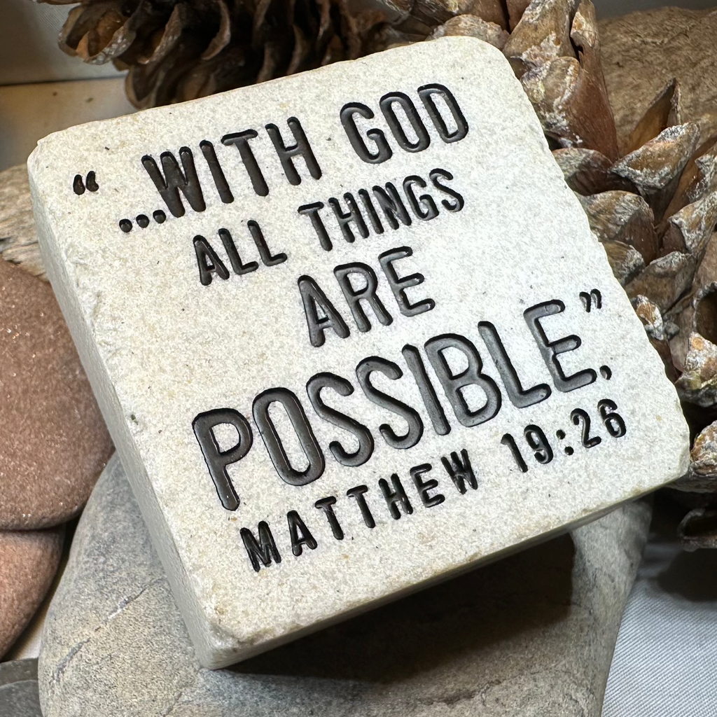 With God Bible Quote Standing Stone | Gifts | Wiccan Center